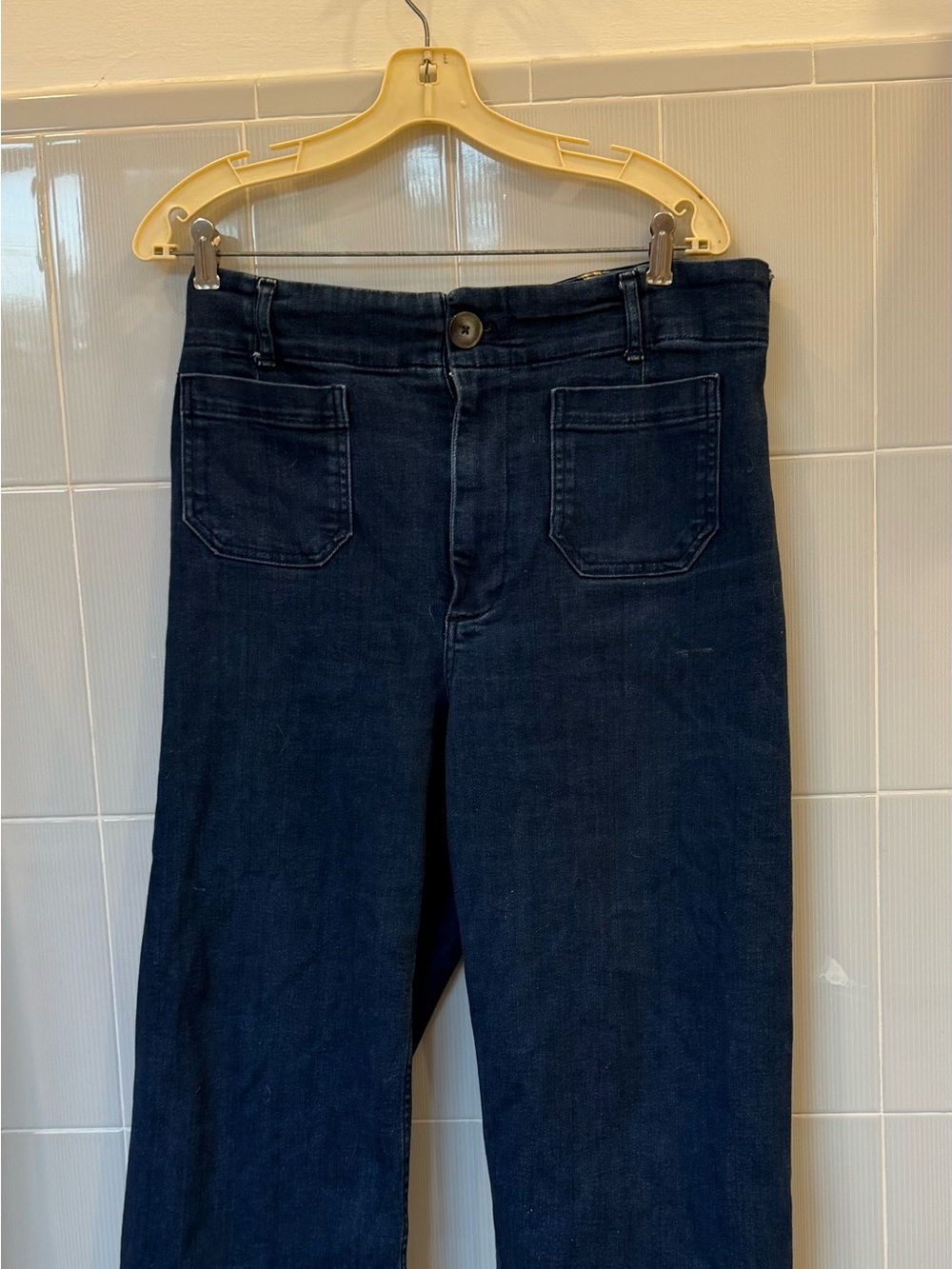 Maeve by Anthropologie Dark Blue Wide-Leg Jeans